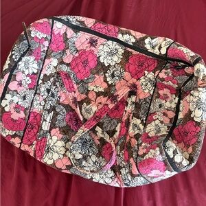 Vera Bradley Pink and Brown Floral Duffel Bag